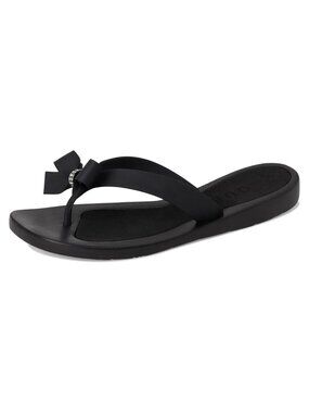 Guess Tutu Bow Rhinestone Flip Flop Sandals Black - Size 7M